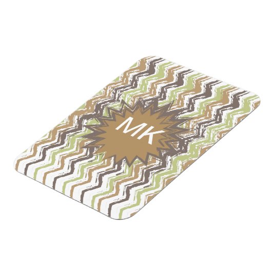 Melon Brandy Scribble ZigZag Pattern Magneet (Linkerzijde)