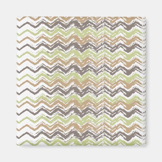 Melon Brandy Scribble ZigZag Pattern Magneet (Voorkant)