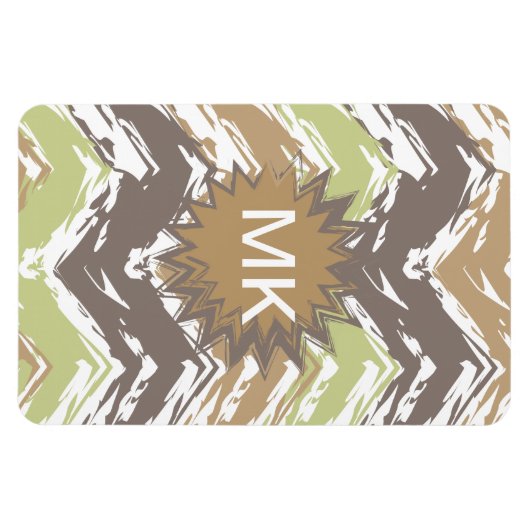 Melon Brandy Scribble ZigZag Pattern Magneet (Horizontaal)