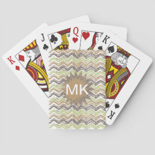 Melon Brandy Scribble ZigZag Pattern Pokerkaarten