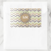 Melon Brandy Scribble ZigZag Pattern Rechthoekige Sticker (Tas)