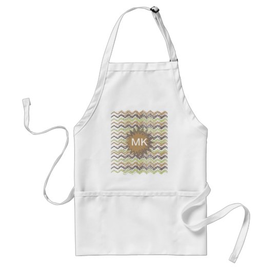 Melon Brandy Scribble ZigZag Pattern Standaard Schort (Voorkant)