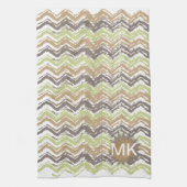 Melon Brandy Scribble ZigZag Pattern Theedoek (Verticaal)
