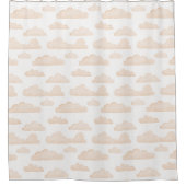 Melon Dreamtime Aquarelle Nuages Douche rideau (Devant)