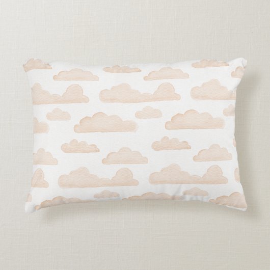 Melon Dreamtime Waterverf Clouds Accent Pillow Kussen (Voorkant)