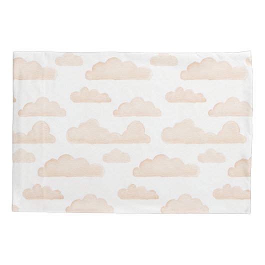 Melon Dreamtime Waterverf Clouds Kussensloop (Achterkant-Links)