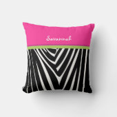 Melon et rose personnalisent le Coussin Zebra élég (Recto)