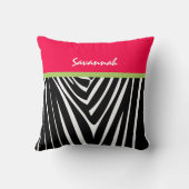 Melon Hot Pink personaliseert stijlvolle Zebra Pil Kussen (Achterkant)