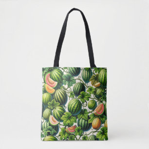 Melon Medley: Een levendige wijngaard patchwork Draagtas