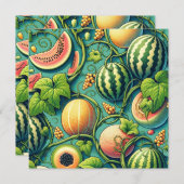 Melon Medley: Een levendige wijngaard patchwork Kaart (Voorkant / Achterkant)