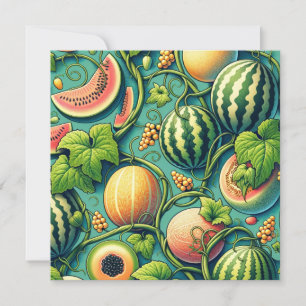 Melon Medley: Een levendige wijngaard patchwork Kaart