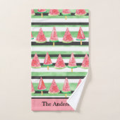 Melon Monogrammé Rose Vert Blanc Noir  (Serviette à main)