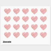 Melon Pink Glitter Stripes Hart Sticker (Vel)