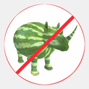 Melon Rhinos is verboden. Ronde Sticker
