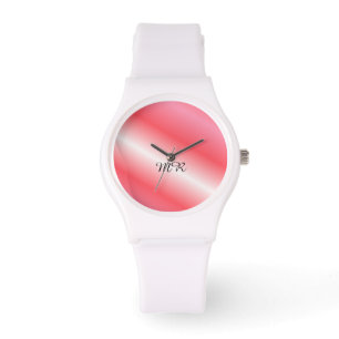 Melon Strepen Met Initialen Horloge