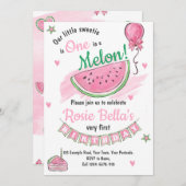 Melon Theme Anniversaire Invitation (Devant / Derrière)