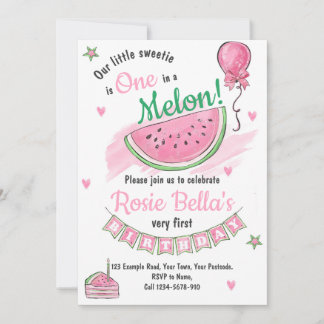 Melon Theme Anniversaire Invitation
