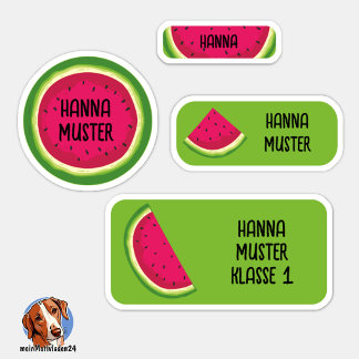 Melone Namensaufkleber – 24er Set Sticker