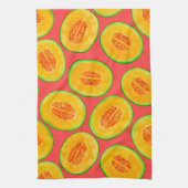 Melonsnijdsels waterverf patroon theedoek (Verticaal)