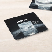 MELT ICE. Keychain Vierkante Kartonnen Onderzetter (Schuin)