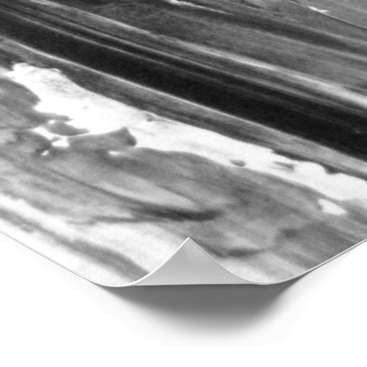 'Melted' Black and White Abstract Art Poster Afdru (Hoek)