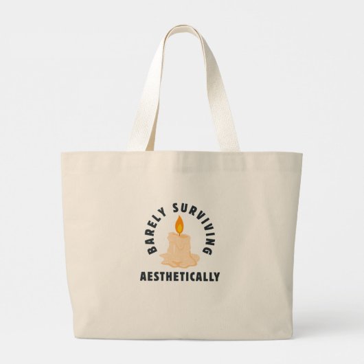 Melting Candle "Barely Surviving Aesthetically" Grote Tote Bag (Achterkant)