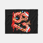 Melting Candy Cane 67 Christmas Design Santa Hat H Fleece Deken (Voorkant (Horizontaal))