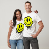 "Melting Graffiti Smiley Face – Trippy Yellow Drip T-shirt (Unisex)