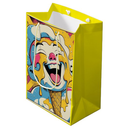 Melting Joy – Ice Cream Pop Art Explosion Medium Cadeauzakje (Voorkant Gekanteld)