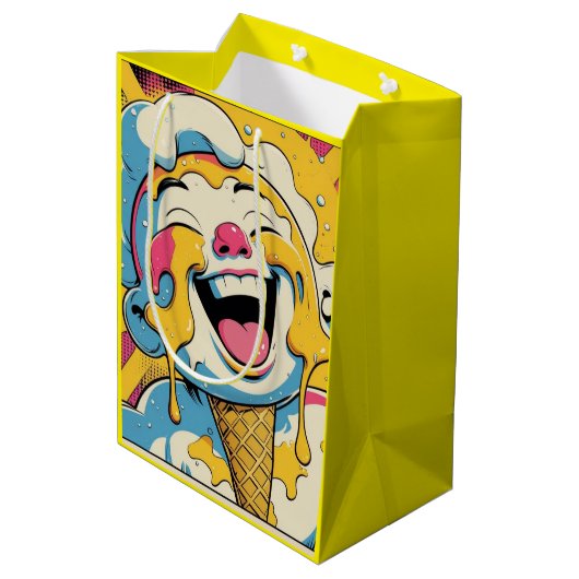 Melting Joy – Ice Cream Pop Art Explosion Medium Cadeauzakje (Achterkant Gekanteld)