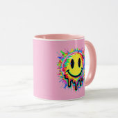Melting Multicolor Painted Face Mug Design (Devant droit)
