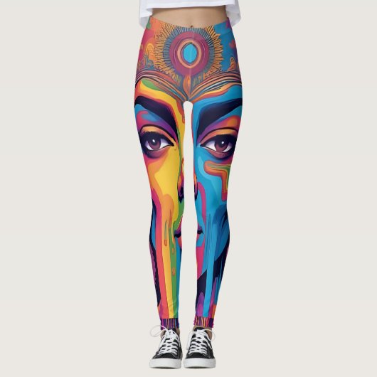 Melting Reality Leggings - Trippy Psychedelic Art (Devant)