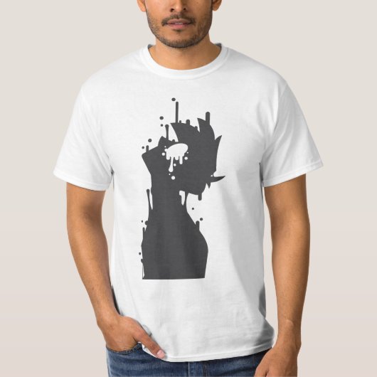 Melting Shadow Boy Anime Tee T-Shirt Design (Devant)
