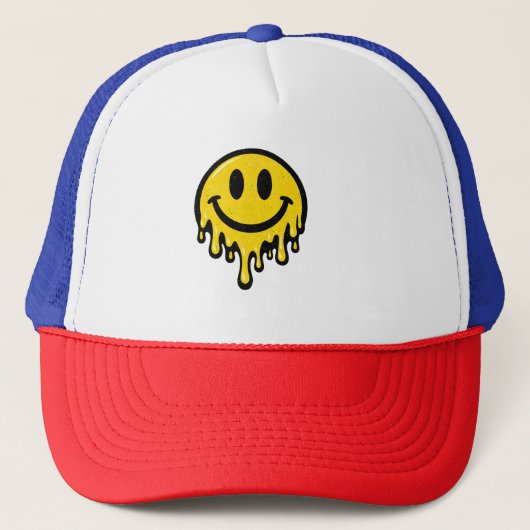Melting Smiley Face Foam Trucker Cap (Voorkant)