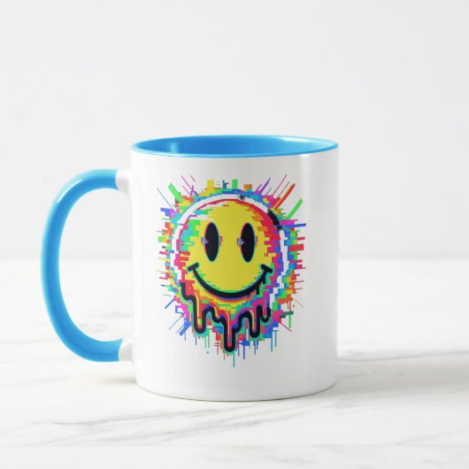 Melting Smiley Face Mug – Color Distortion Psyched (Gauche)