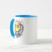 Melting Smiley Face Mug – Color Distortion Psyched (Devant gauche)
