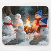 Melting Snowmen Around a Campfire Muismat (Voorkant)