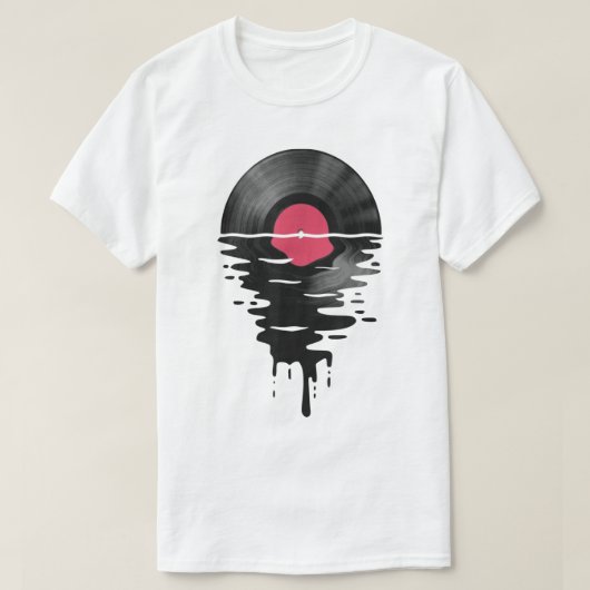 Melting Vinyl Record Retro Design T-shirt (Design voorkant)