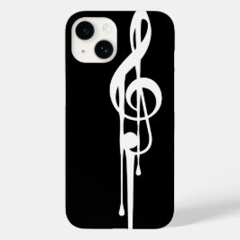 MELTPOINT BLACK White G-Clef Custom Color Case-Mate iPhone 14 Hoesje
