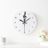 MELTPOINT WHITE Black G-Clef Custom Numbers Grote Klok (Huis)