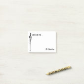 MELTPOINT WHITE Black G-Clef 'Il Maestro' Custom Post-it® Notes (Op bureau)