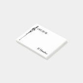 MELTPOINT WHITE Black G-Clef 'Il Maestro' Custom Post-it® Notes (Schuin)