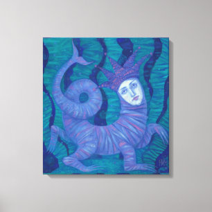 Melusine, Melusina, fantasie, surrealistisch, wate Canvas Afdruk