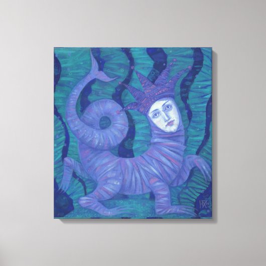 Melusine, Melusina, fantasie, surrealistisch, wate Canvas Afdruk (Voorkant)