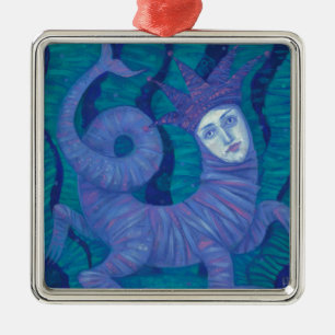 Melusine, Melusina, fantasie, surrealistisch, wate Metalen Ornament