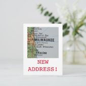 Melwaukee New Address Aankondigingskaart (Staand voorkant)