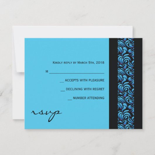 Mem Hebrew Collectie Bat Mitzvah Reply Card RSVP Kaartje (Voorkant)