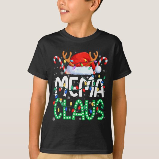 Mema Claus Christmas Lights Pajama Family Matching T-shirt (Voorkant)