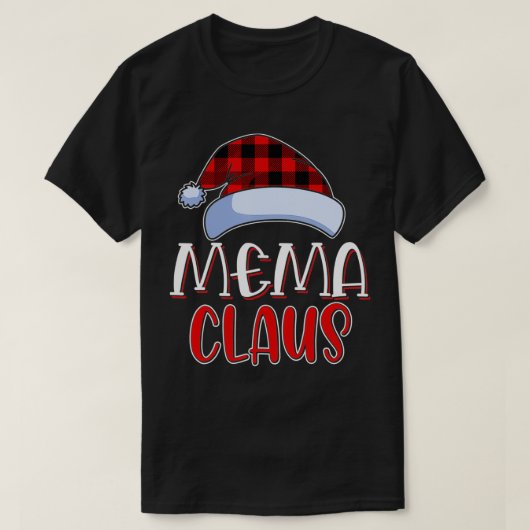 Mema Claus Santa Family Matching met kerstpyjama T-shirt (Design voorkant)