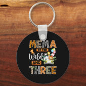 Mema Of The Wild And Three 3rd Birthday Boy Safari Sleutelhanger (Voorkant)